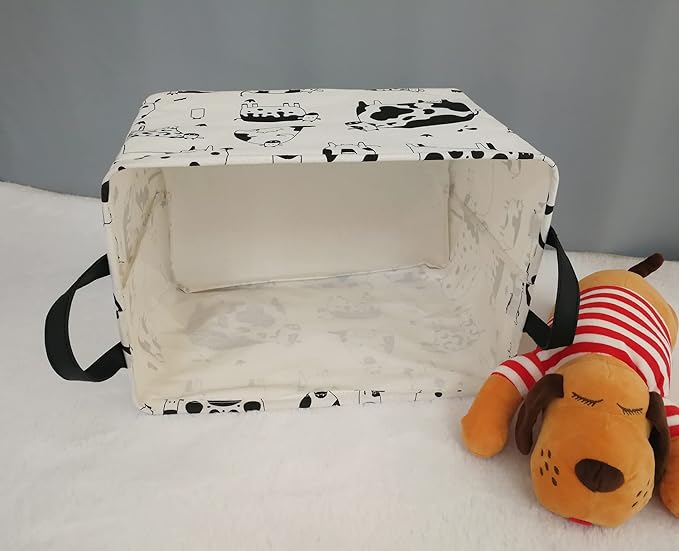 Kid Clothes Storage Basket Gift Shelf Basket Toy Storage Bin, Nursery Basket Organizer Box for Children With Handles for Room Deco (Cow)