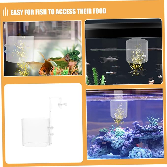 FRCOLOR Aquarium Fish Feeding Ring Fish Food Holder with Hook for Betta Shrimp Turtle Feeding