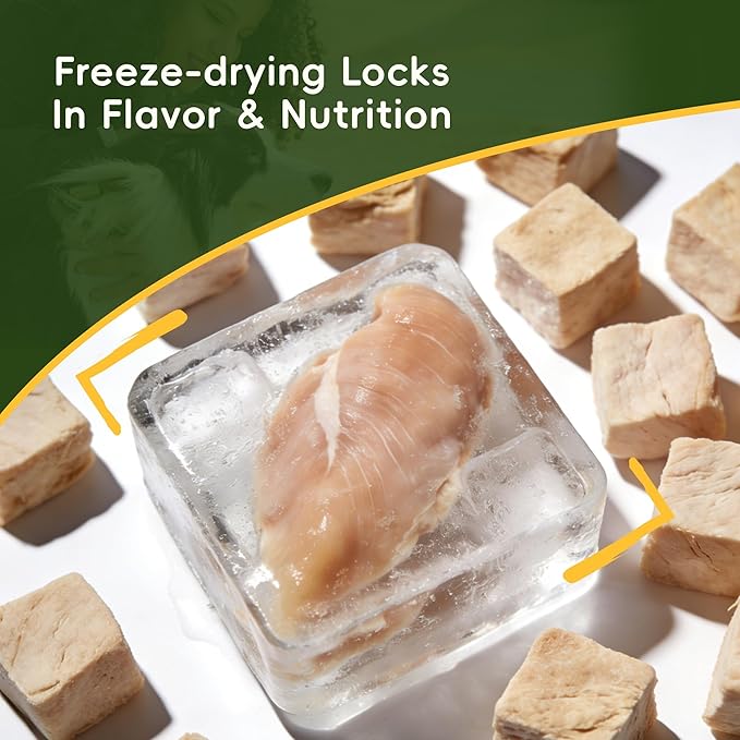 Freeze Dried Chicken Dog Treats, High Protein Training Treats, Single Ingredient Natural Dog Snacks, Grain Free, Easy to Digest, Net Wt. 5 oz