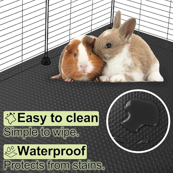 Guinea Pig Bedding Cage Liner 24"×118" 1pcs Waterproof Rabbit Bedding, Waterproof and Reusable Pads for Guinea Pigs, Rabbits, Hamsters, Gerbils, and Chinchillas?Black Mat