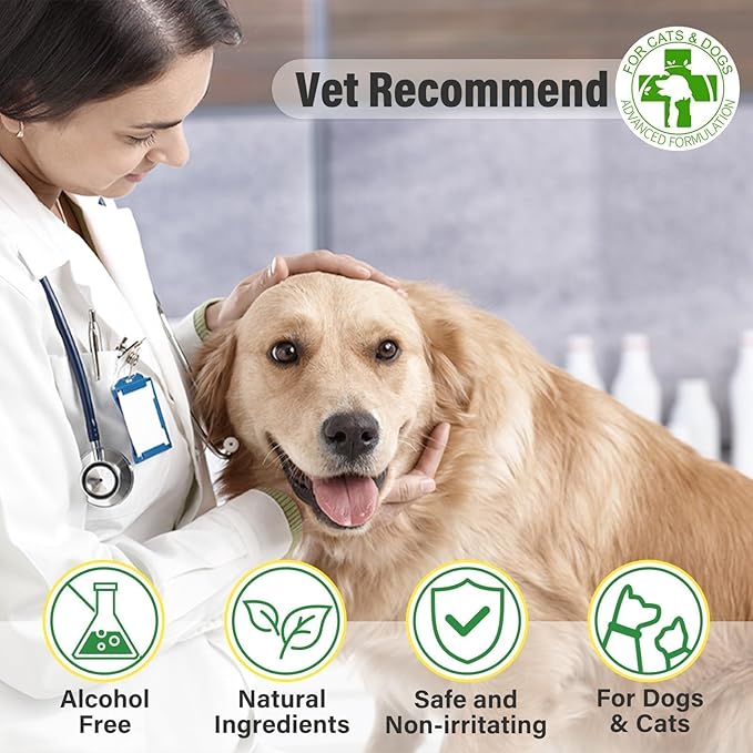 120pcs Eyes Wipes for Dogs & Cats, Vet-Recommended Tear Stain Remover, Hypoallergenic, Removes Discharge Debris Crust, No Added Fragrance, with Aloe & Coconut Oil, Puppy Essentials Dog Accessories