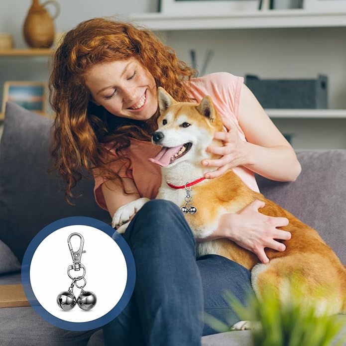 salbsever 2 Pcs Bells for Dog Collars Mini Dog Collar Bell Pet Pendant Accessories Training Collars Charm Dogs Training Bell Collar for Dogs and Cats