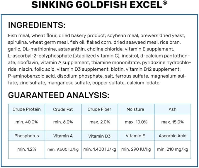 Hikari Sinking Goldfish Excel Fish Food, 3.8 oz. (110g)