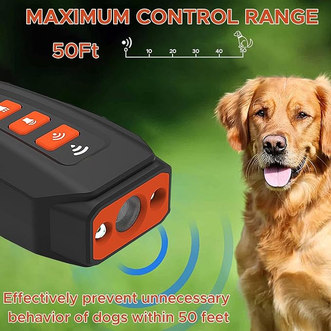 2026 Upgraded Anti Barking Device for Dogs, Ultrasonic Dog Bark Deterrent, Dog Bark Deterrent Devices, Best Anti-Barking Device, 3 Modes & LED Light Portable Indoor & Outdoor
