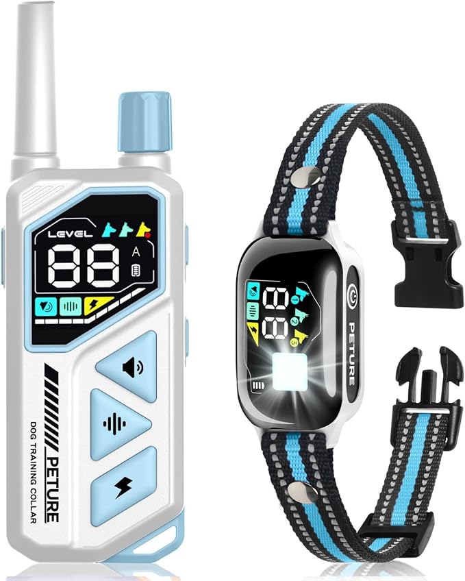 2-in-1 Dog Shock & Bark Collar Combo - New Updated Automatic Bark Collar & 3300Ft IPX7 Waterproof Remote Dog Training Collar with 3 Training Modes for All Breeds,Size,FlashLight & Security Lock