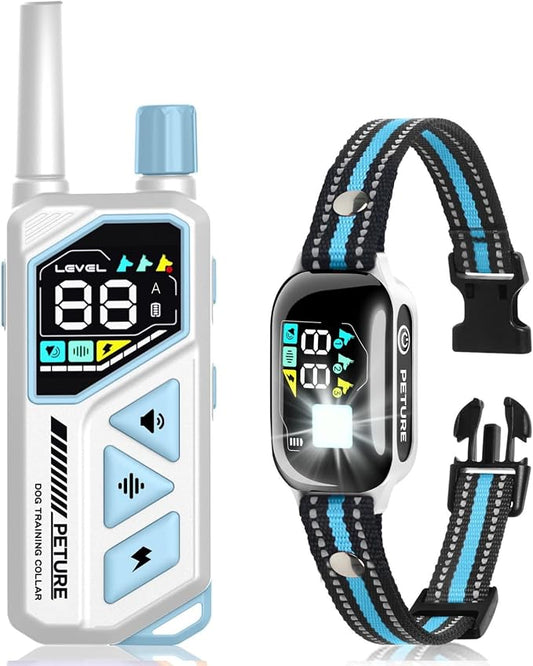 2-in-1 Dog Shock & Bark Collar Combo - New Updated Automatic Bark Collar & 3300Ft IPX7 Waterproof Remote Dog Training Collar with 3 Training Modes for All Breeds,Size,FlashLight & Security Lock
