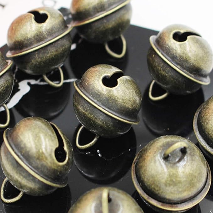 Maydahui 20 PCS Vintage Jingle Bell 1 Inches Antique Decorative Tone Copper Bell for Pet Dog Cat Pendants Christmas Tree Crafts Decoration
