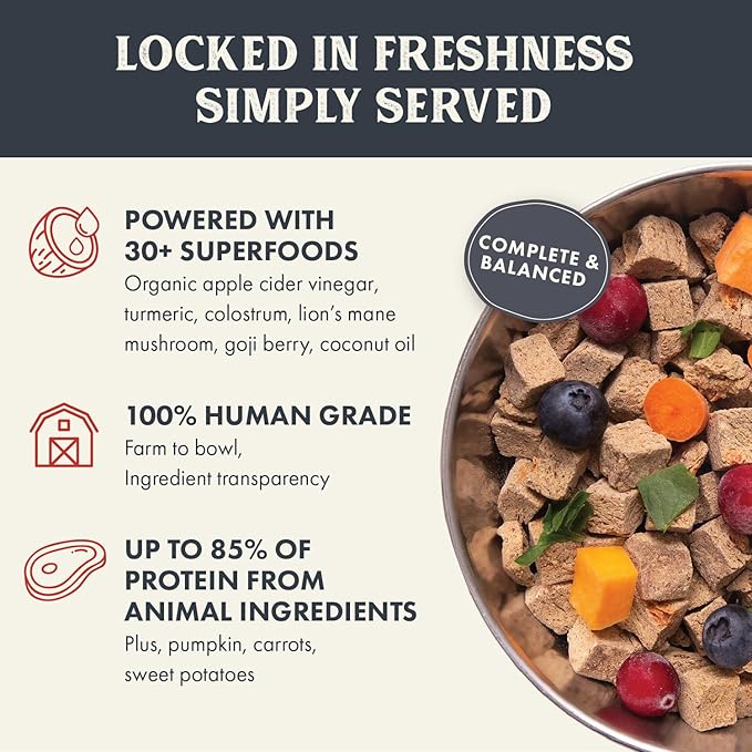 Health Extension Gently Air Dried Beef Dog Food, (12oz, 340 g) – Complete & Balanced with 85% Animal Protein and 30+ Superfoods for All Life Stages