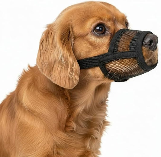 Dog Muzzle Medium Sized Dogs - Soft Muzzle for Medium Sized Dog with Air Mesh | Mussle to Stop Biting Barking and Chewing | Allows Panting and Drinking