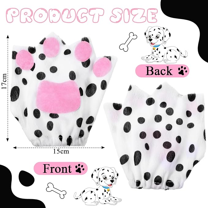 Syhood Puppy Dog Costume Set Ears Headband Bowtie Nose Tail Paw Gloves Accessories for Carnival