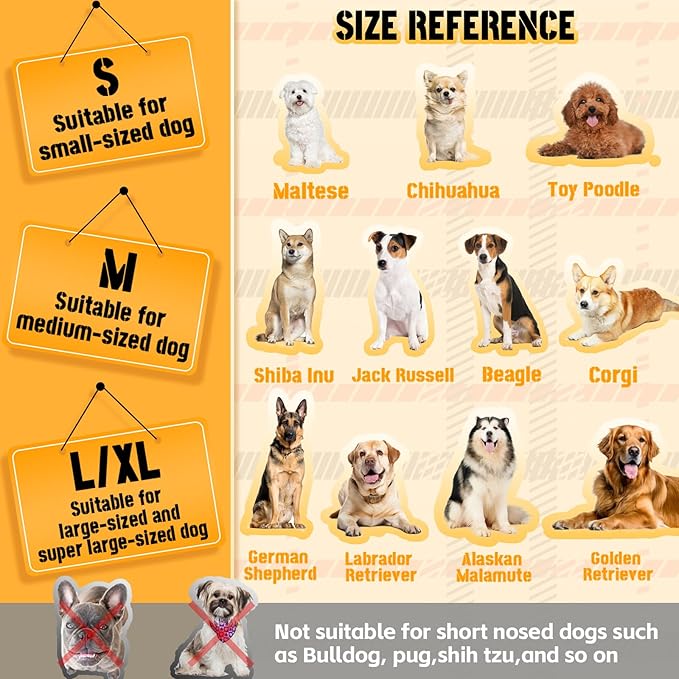 Dog Muzzle, Basket Air Muzzles for Large Sized Dogs Anti Chewing, Breathable Adjustable Muzzle for Labrador/Golden Retriever German Shepherd, etc, Suit for Grooming Vet Visits Allows Panting Drinking