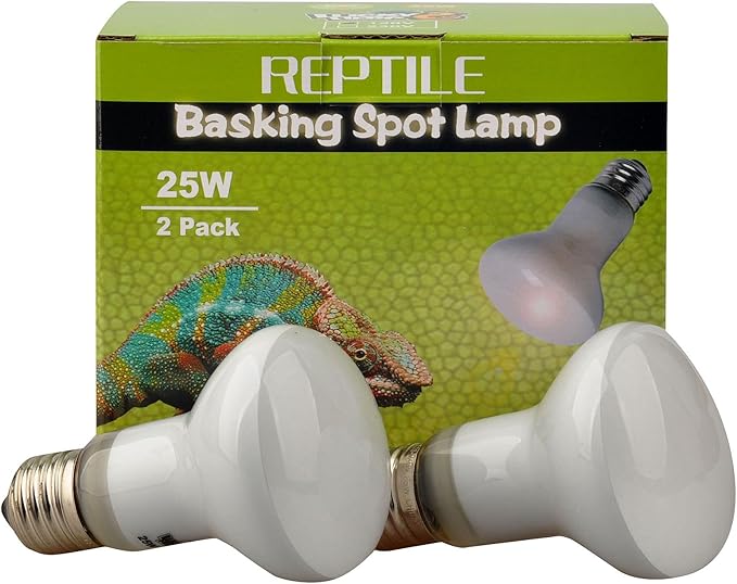 LUCKY HERP Reptile Basking Spot Lamp,Daylight Heat Bulb,2-Pack (25W)