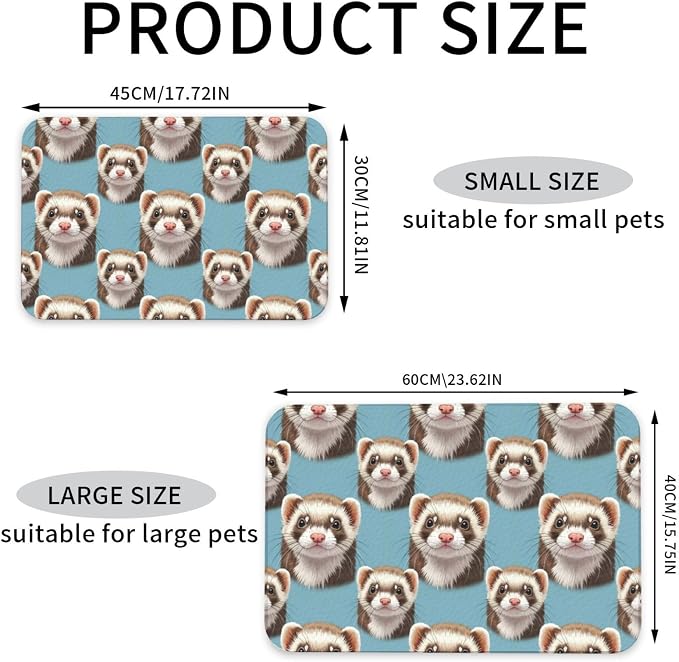 Dog Food Mat Placemat Non Slip Waterproof Placemat for Cat & Pet (Ferret)
