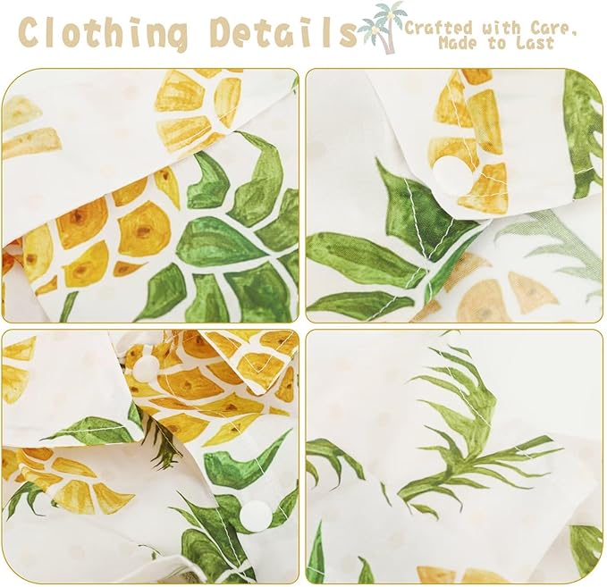 Hawaiian Dog Shirt – Lightweight and Breathable Summer T-Shirt with Tropical Prints, Fun Beach Outfit for Small, Medium, and Large Dogs, Perfect for Hot Days and Outdoor Vacation.Pineapple M