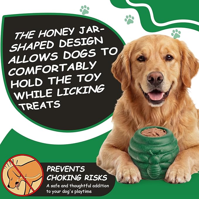 Gemscream 1 Pack Large Dog Toys for Aggressive Chewers, Dog Treat Dispensing Toy to Keep Them Busy, 2-in-1 Fillable Holder with 2 Cups and Food-Dispensing Lids for Large Medium (Green)