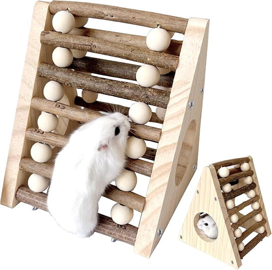 Hamster Playground Bridge Hideout, Small Rodent Habitats House Bed Hut, Cage Accessories for Gerbils Rat Mice