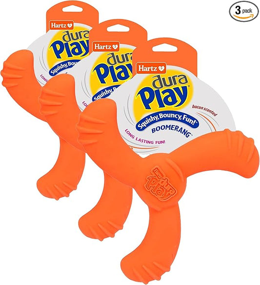 Hartz DuraPlay Bacon Scented Dog Toys, Medium/Large (Colors May Vary) All Breed Sizes (Pack of 3)