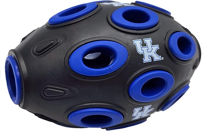 Pets First NCAA Kentucky Wildcats Football Treat Dispensing Toy for Dogs and Cats, Interactive Rubber Ball, Natural Feeding Toy (KY-3622)