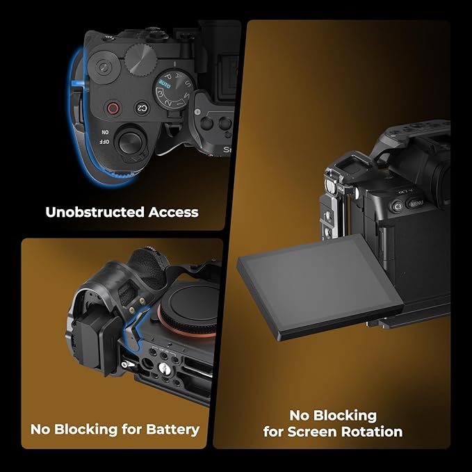 SmallRig A7 V / A7R V / A7 IV Rhinoceros Cage Basic Kit for Sony Alpha 7 V/Alpha 7R V/Alpha 7 IV/Alpha 7S III/Alpha 7R IV, Includes Top Handle/Cable Clamp for HDMI