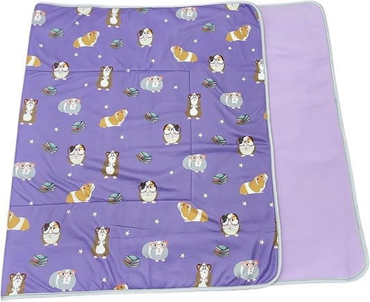 Tater Pets Guinea Pig Fleece Cage Liner - Tidy Mat - Lap Pad - Corner Pad - Absorbent - Machine Washable - for Guinea Pigs and Hedgehogs (30"x18", Smart Piggies)