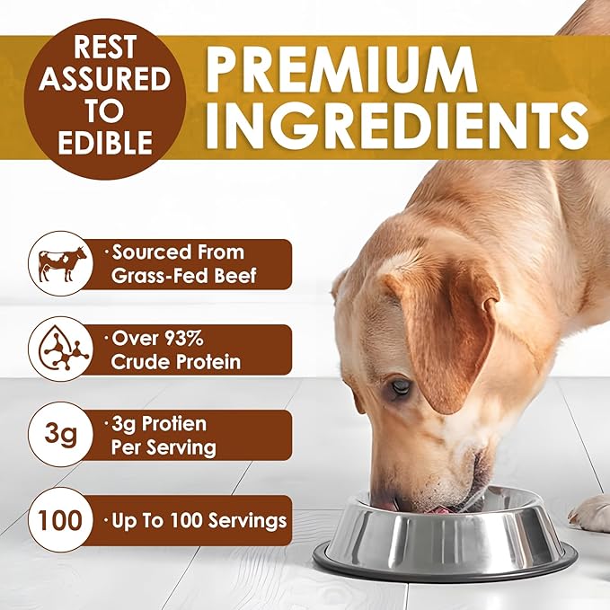 Zammex Grass-Fed Beef Bone Broth Protein Powder for Dogs & Cats - Joint & Bone Support, Gut Health & Immune Support, Healthy Fur Enhancer, Pet Food Topper for Dry & Wet Food, 10.58oz (Pack of 2)