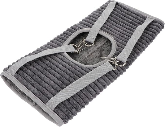 Alasum Small Pet Tunnel Hammock Warm Plush Hanging Bed Grey for Ferret Hamster Guinea Pig Sleeping Hideout Cage