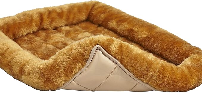 MidWest Homes for Pets QuietTime Giant Dog Bed - Cinnamon Faux Fur Bolster, Ultra-Soft and Machine Washable, Fits 54-Inch Crates and Carriers, for XXL Breed Dogs