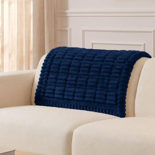 Smiry Couch Cover for Dogs, Non Slip Washable Sofa Protector for Pets, Soft Furniture Cover for Pet, Stylish Sofa Covers, Cozy Protect Against Fur, Dirt & Everyday Messes (Navy, 35.4" x 35.4")