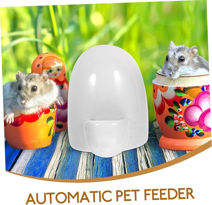 Milisten Ceramic Water Dispenser for Small Pets 3.54X4.33X2.95 Inch Self-Dispensing Pet Water Bowl Automatic Feeder for Hamsters Rabbits Ferrets
