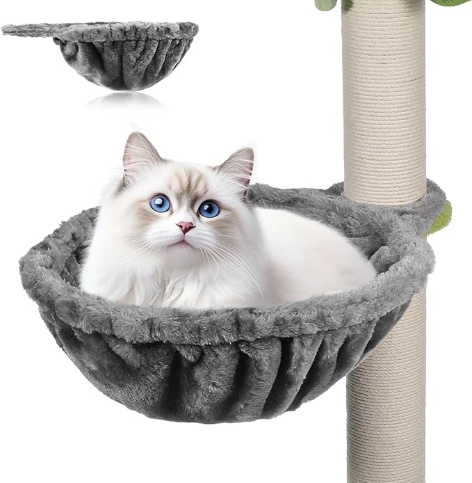 Toddmomy 1pcs Cat Tree Hammock 17 Inch Round Deep Basket Replacement Cat Nest Soft Plush Hammock Bed for Tower Comfortable Resting Space