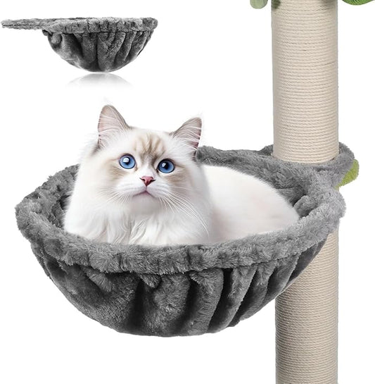 Toddmomy 1pcs Cat Tree Hammock 17 Inch Round Deep Basket Replacement Cat Nest Soft Plush Hammock Bed for Tower Comfortable Resting Space