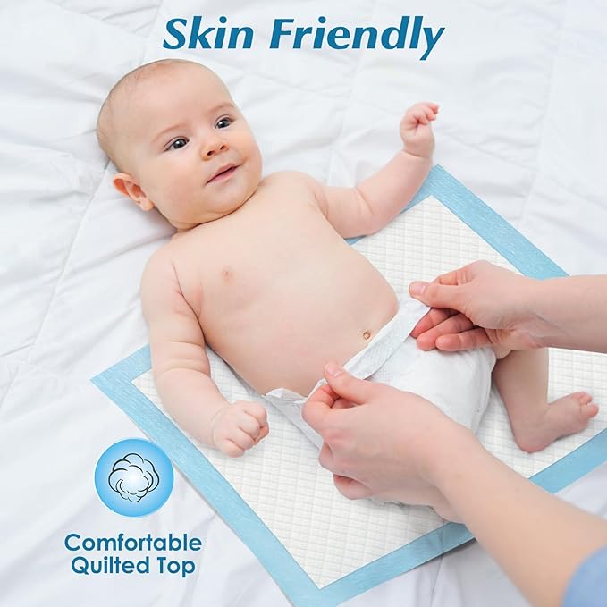 Wowflash Super Absorbency Disposable Diaper Pads for Baby, Puppy and Adults, Disposable Changing Underpads for Baby, 50 Count, 17” x 13''