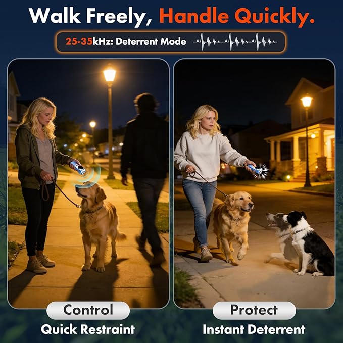 dessports Anti Barking Device for Dogs - 2026 LED Screen 3X Ultrasonic Dog Bark Deterrent Device for Own & Neighbors' Dog, 50 FT Range Rechargeable Barking Silencer Indoor Outdoor Training