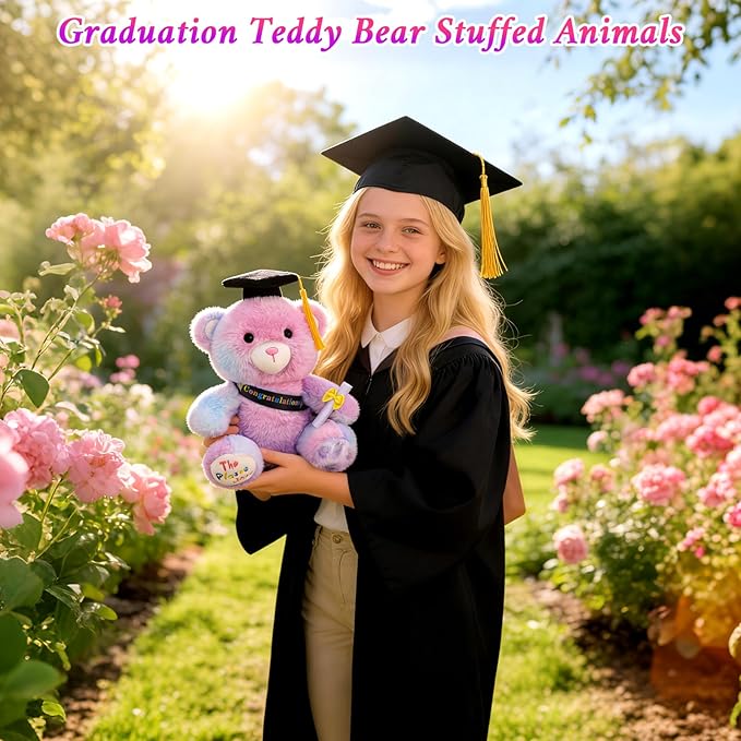 Graduation Teddy Bear 2026, 9 Inch Graduation Stuffed Animal with Diploma Tassel Graduation Hat & Oh, The Places You’ll Go, Class of 2026 Graduation Gifts for Kids, Kindergarten, High School