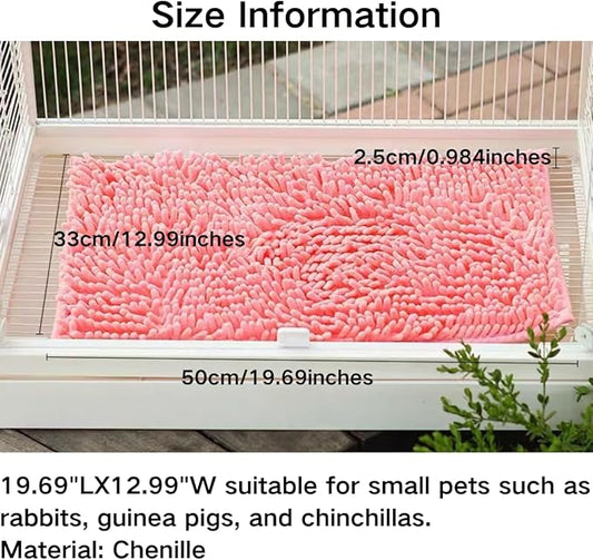 2PCS Guinea Pig Liner Washable Rabbit Cage Liner Guinea Pig Fleece Mats Reusable Bedding Pee Pads for Ferret Bunny Chinchilla Small Animals (Camel,19.69" LX12.99 W)