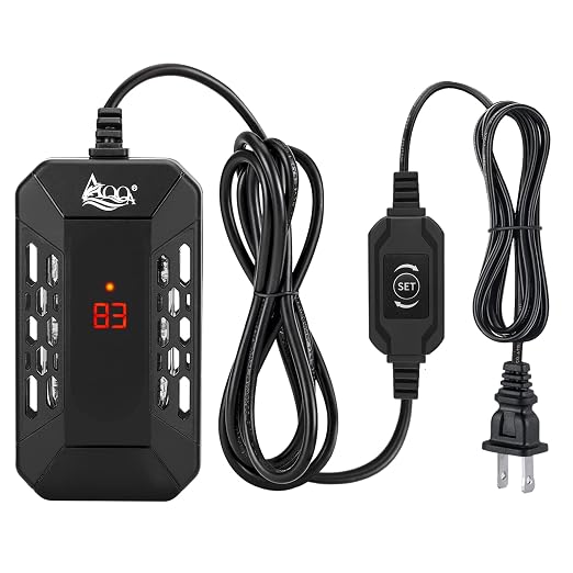 AQQA Aquarium Submersible Heater for Fish Tank,HD Temperature Display and Built-in Thermometer,External Controller Temperature Control Range 59℉-93℉,Safety Control Protects 150W