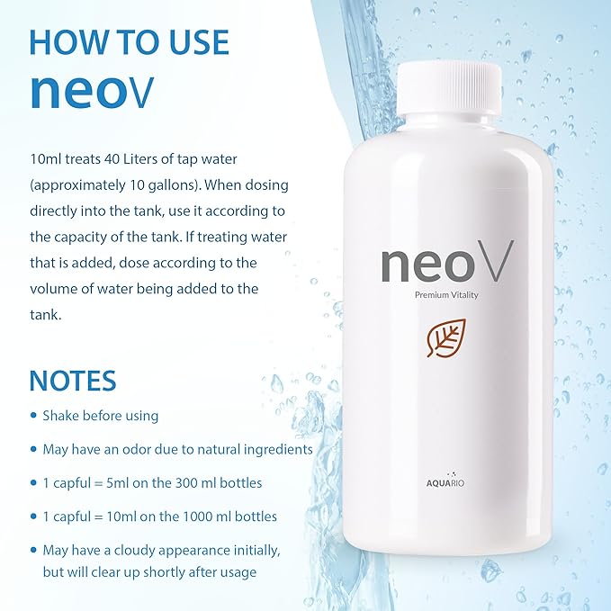 Aquario Neo V - Liquid Conditioner for Freshwater Fish Tank, Enhances Fish Health, Stabilizes Aquarium Water Quality, Ideal for Aquascaping - Water Conditioner for Aquarium Tank - 1000ml