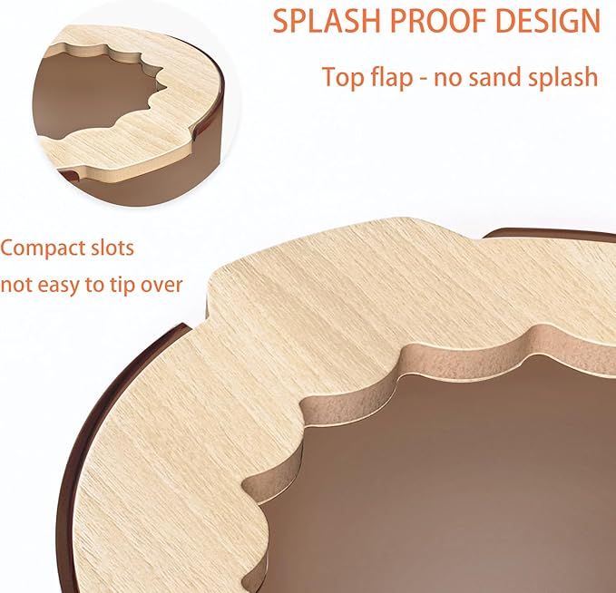 Marchul Hamster Sand Bath Container, Hamster Sand Bath Box with Cleaning Scoop, Brown Hamsters Bathtub Bathroom Toilet, Easy to Clean, Hamsters Litter Box for Gerbil