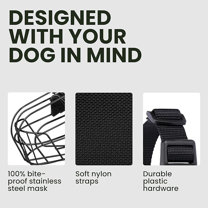 BRONZEDOG Pitbull Dog Muzzle Breathable Metal Basket for Large Dogs Amstaff Staffordshire Terrier Biting Chewing Barking (Nylon, Pink)