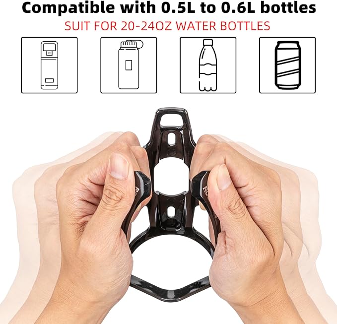 ROCKBROS Bike Water Bottle Holder Ultra-Light Bicycle Bottle Cages with Screws Tool, Universal Bike Cup Holder Rack for Road MTB Bikes…