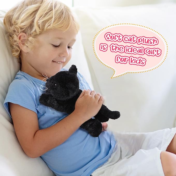 3 Pcs 9 Inch Cat Stuffed Animal Plush Gift Baby Shower Party Favors Cute Kitten Plush Toys Small Cat Stuffed Animal Soft Sleeping Supplies for Boys Girls Toddlers Birthday(Stylish Style)