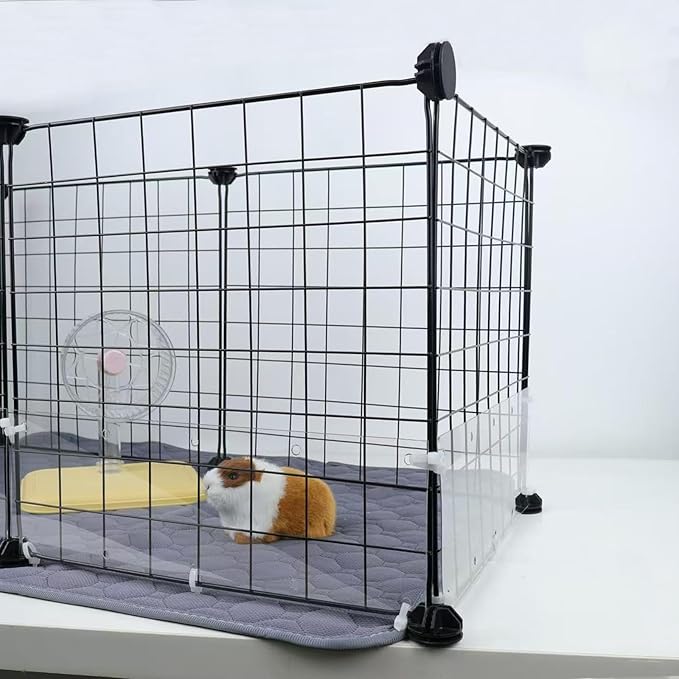 18PCS Pet Cage Guard, Rabbit Urine Guard, 13.8" x 5.9" Pet Cage Edge Liner with 180PCS Ties for Rabbit, Guinea Pig, Hamster, Chinchilla, Hedgehog, Ferret, Bunny