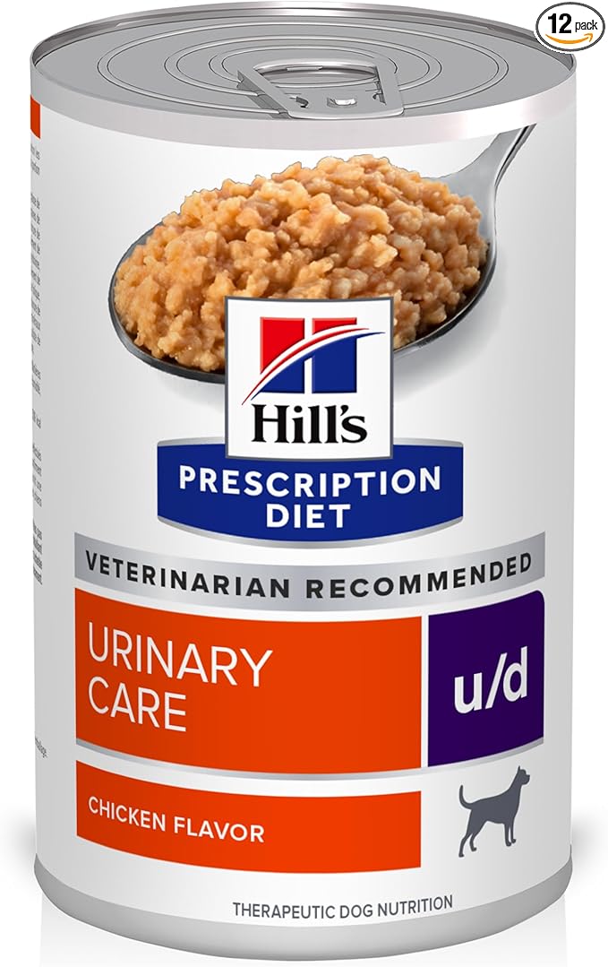 Hill's Prescription Diet u/d Urinary Care Wet Dog Food, Chicken, 13 oz. Cans, 12-Pack
