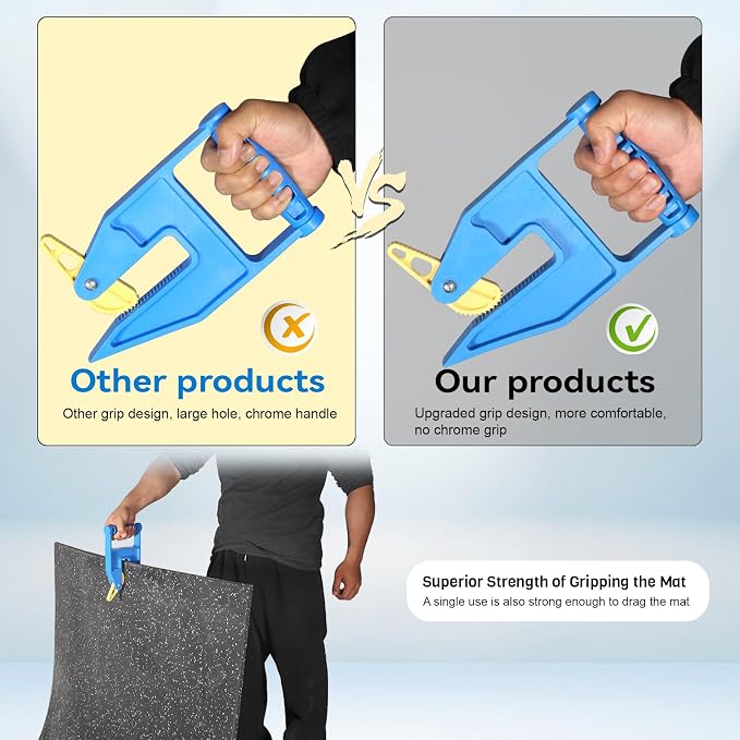 Feroca Heavy Duty Stall Mat Gripper, a Pair of Mat Mover Tool - Effortless Remover for Thick Rubber Mats in Horse Stalls, Barn, Gym, Trailer - Easy Lift & Move to Save Your Back