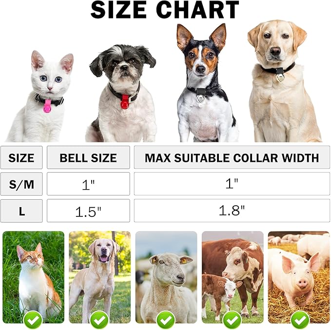 SCENEREAL Large Bell for Dog Collar, 2 Pack 1" Extra Loud Collar Bells for Cats and Dogs Training, Hiking, Walking, Hunting, Pet Tracker, Pet Bell for Save Wildlife and Birds Silver