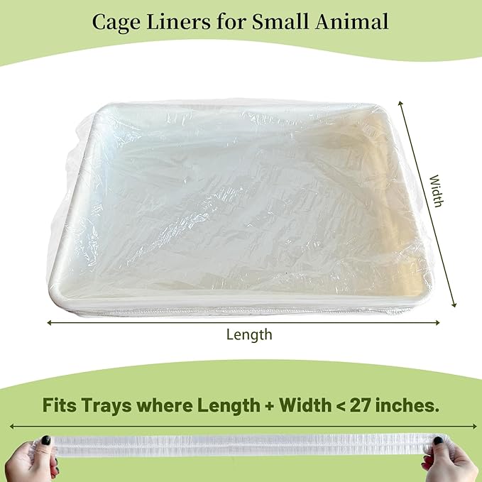Disposable 50 pcs Small Animal Cage Liners, Rabbit Tray Film Liner Bunny Litter Pan Bags Guinea Pig Cage Toilet Plastic Film for Bird Hamster Chinchilla Hedgehog
