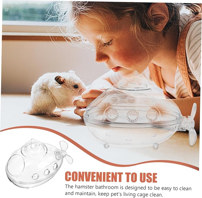 Hamster Bath Tub Sand Bath Function Small Shower Box for Gerbils and Guinea Pigs Transparent Design Easy to Clean Material