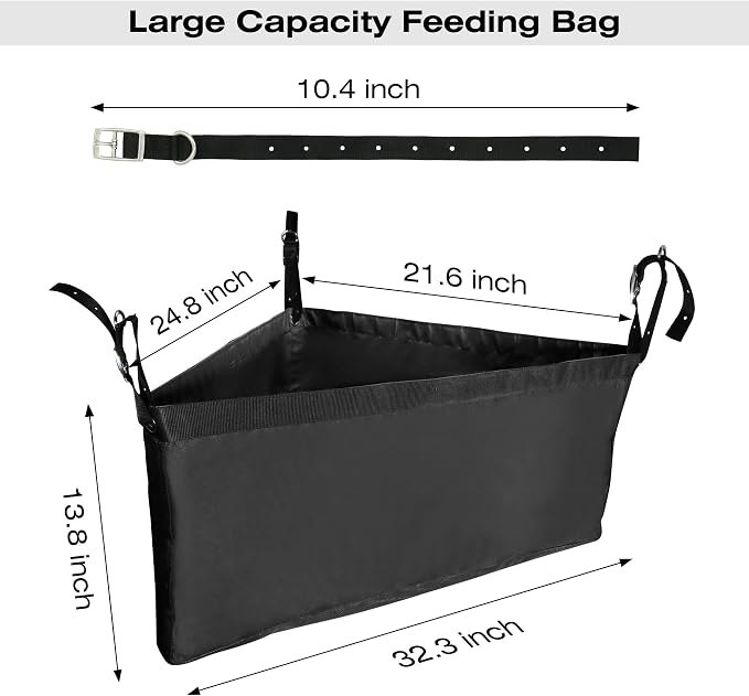 ASOOLL Horse Corner Hay Feeder with Large Capacity, Mesh Bottom and Metal Snaps, Fit for Horse Trailer Stall