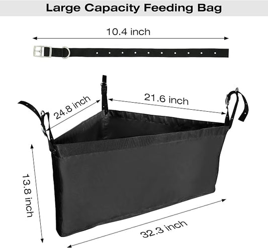 ASOOLL Horse Corner Hay Feeder with Large Capacity, Mesh Bottom and Metal Snaps, Fit for Horse Trailer Stall