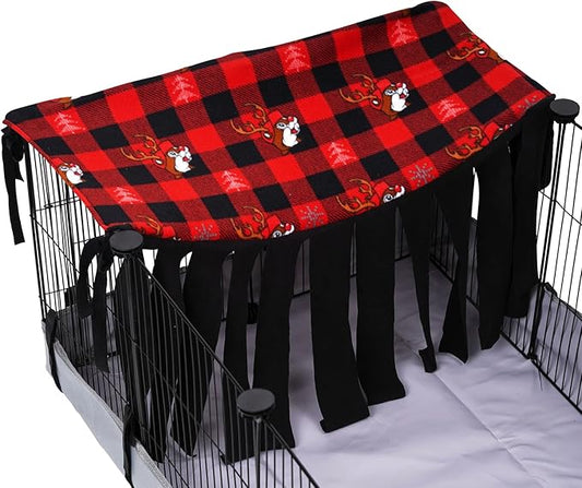 NAPLORD Guinea Pig Hideout, Guinea Pig Fleece Forest,1x2 C&C Fleece Forest for Guinea Pigs, Hedgehog, Bunny,Small Pets